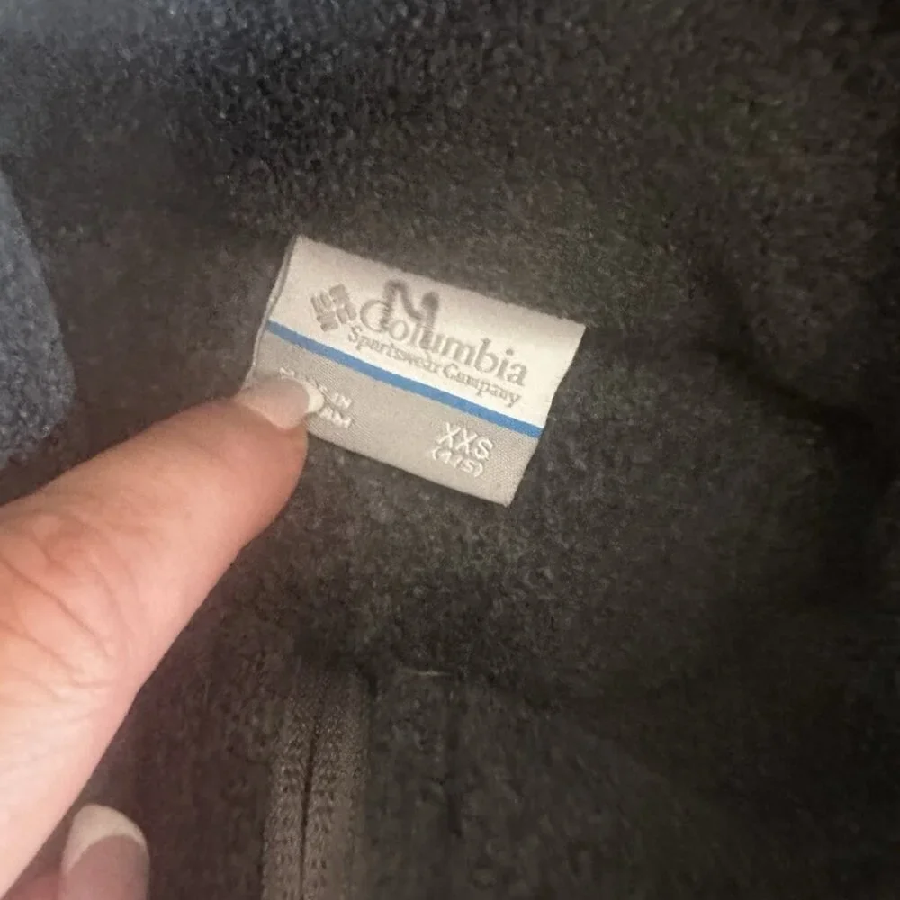 Columbia Jacket Kids 4/5 Gray Fleece Full Zip Preppy Casual Hiking